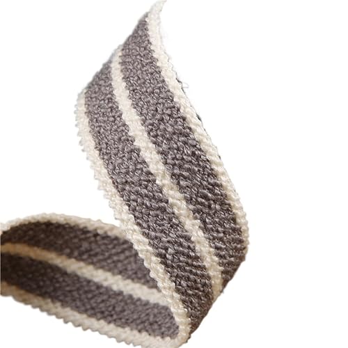 Köperband, 4,5 m, gestreiftes Baumwoll-Leinenband für Bastelarbeiten, Schleifen, Materialien, Festival, Geschenk, Kuchen, Blumenstrauß, Verpackung, Kleidung, Hutbesatz für Heimwerker (Grau, 16 mm) von GMVZGQW