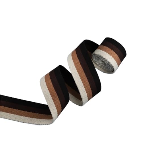 Köperband, 5 m, 38 mm, gestreiftes Polyester-Gurtband, Band, Outdoor, Rucksack, Tasche, Gurt, Gürtel, DIY, Nähen, Kleidung, Zubehör für Heimwerker (Farbe 07) von GMVZGQW