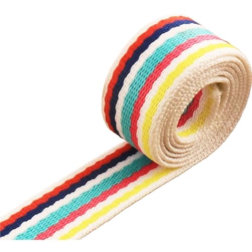 Köperband, 9,1 m, Baumwollband, gestreift, 25 mm, Geldbörsenriemen, Taschengriff, Baumwollgewebe, Schlüsselanhänger, Taschenriemen, Gürtel, Zubehör für Heimwerker, Farbe C von GMVZGQW