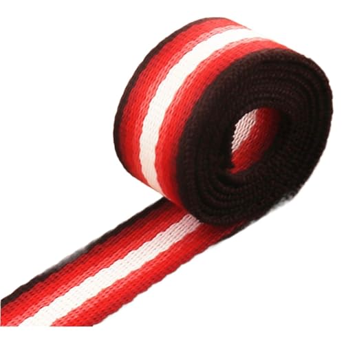 Köperband, 9,1 m, Baumwollband, gestreift, 25 mm, Geldbörsenriemen, Taschengriff, Baumwollgewebe, Schlüsselanhänger, Taschenriemen, Gürtel, Zubehör für Heimwerker (Farbe D) von GMVZGQW
