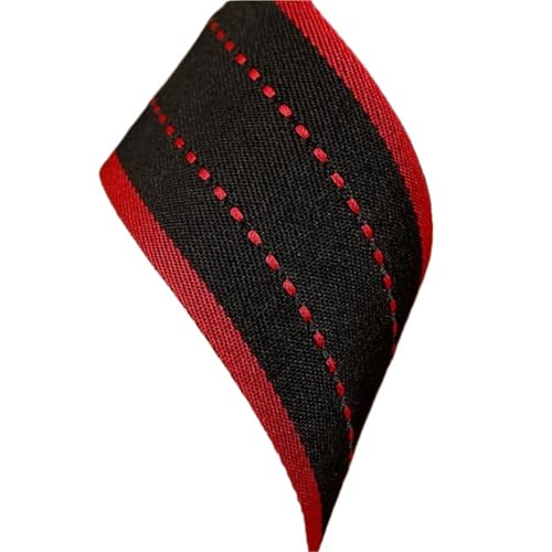 Köperband, gestreift, Denim-Stoffband, 25 mm, 38 mm, DIY, Satin, Fliege, Haar-Accessoires, handgefertigtes Klebeband, Nähen, Carfts, 20 Meter für Heimwerker (Schwarz, 38 mm) von GMVZGQW