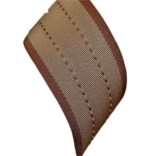 Köperband, gestreiftes Denim-Stoffband, 25 mm, 38 mm, DIY, Satin, Fliege, Haar-Accessoires, handgefertigtes Klebeband, Nähen, Carfts, 20 Meter für Heimwerker (Braun, 38 mm) von GMVZGQW