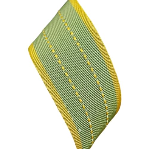 Köperband, gestreiftes Denim-Stoffband, 25 mm, 38 mm, DIY, Satin, Fliege, Haar-Accessoires, handgefertigtes Klebeband, Nähen, Carfts, 20 Meter für Heimwerker (Hellgrün, 38 mm) von GMVZGQW