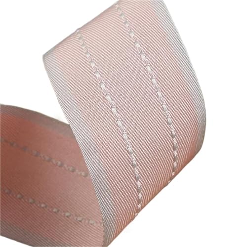 Köperband, gestreiftes Denim-Stoffband, 25 mm, 38 mm, DIY, Satin, Fliege, Haar-Accessoires, handgefertigtes Klebeband, Nähen, Carfts, 20 Meter für Heimwerker (Hellrosa, 38 mm) von GMVZGQW