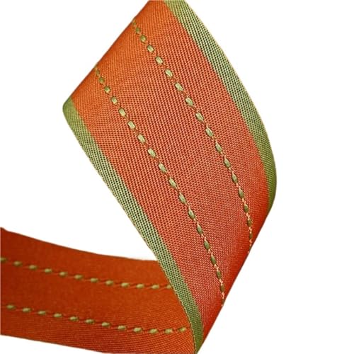 Köperband, gestreiftes Denim-Stoffband, 25 mm, 38 mm, DIY, Satin, Fliege, Haar-Accessoires, handgefertigtes Klebeband, Nähen, Carfts, 25 m (Orange, 25 mm) von GMVZGQW