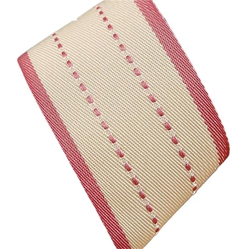 Köperband, gestreiftes Denim-Stoffband, 25 mm, 38 mm, DIY, Satin-Fliege, Haar-Accessoires, handgefertigtes Klebeband, Nähen, Carfts 20 Meter für Heimwerker (Hellgelb, 25 mm) von GMVZGQW