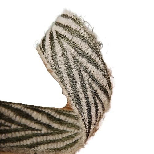 Köperband, gestreiftes Wollband, 10 x 25 x 38 mm, handgefertigtes Klebeband, DIY-Haarschleife, Nähzubehör, Verpackungsband, 22,7 m, für Heimwerker (Dunkelgrün, 38 mm) von GMVZGQW