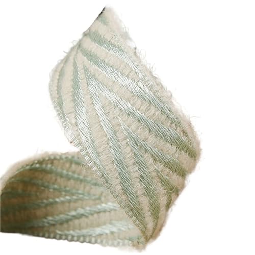 Köperband, gestreiftes Wollband, 10 x 25 x 38 mm, handgefertigtes Klebeband, DIY-Haarschleife, Nähzubehör, Verpackungsband, 22,7 m, für Heimwerker (Hellgrün, 25 mm) von GMVZGQW