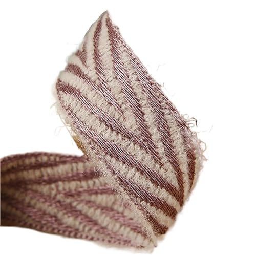 Köperband, gestreiftes Wollband, 10 x 25 x 38 mm, handgefertigtes Klebeband, DIY-Haarschleife, Nähzubehör, Verpackungsband, 22,7 m, für Heimwerker (Hellrot, 25 mm) von GMVZGQW