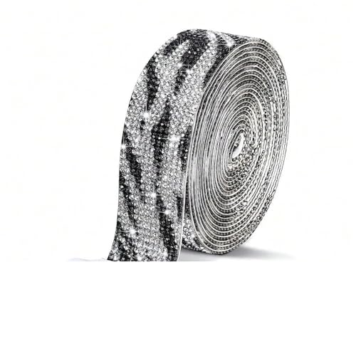 Kristall-Strass-Kette, 1 Stück, für Bastelarbeiten, Schmuckband, selbstklebend, glitzernd, Kristallband, Aufkleber, Tasche zum Nähen von Schuhen, Breite 2,7 cm von GMVZGQW