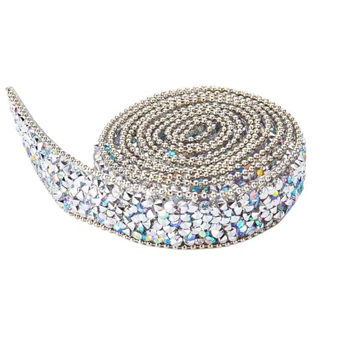 Kristall-Strass-Kette, 10/15/30 mm, 91 cm, selbstklebendes Harz-Strassband, Diamantband, Kristallrolle, Glitzer-Diamantgürtel zum Nähen von Schuhen (transparent, ab 15 mm) von GMVZGQW