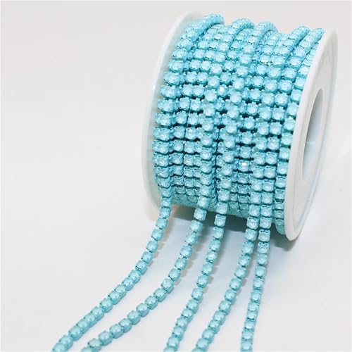 Kristall-Strass-Kette, 9,1 m, Kralle, Strasssteine, Quaste, DIY, Kleidung, Ohrringe, Zubehör, Perlen, Diamant-Strass-Kette zum Nähen von Schuhen, Farbe B, 4,5 m, SS6, 2 mm von GMVZGQW