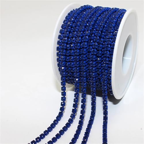 Kristall-Strass-Kette, 9,1 m, Kralle, Strasssteine, Quaste, DIY, Kleidung, Ohrringe, Zubehör, Perlen, Diamant-Strass-Kette zum Nähen von Schuhen, Farbe D, 4,5 m, SS6, 2 mm von GMVZGQW
