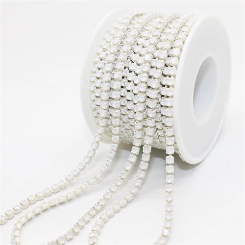 Kristall-Strass-Kette, 9,1 m, Kralle, Strasssteine, Quaste, DIY, Kleidung, Ohrringe, Zubehör, Perlen, Diamant-Strass-Kette zum Nähen von Schuhen, Farbe M, 4,5 m, SS6, 2 mm von GMVZGQW