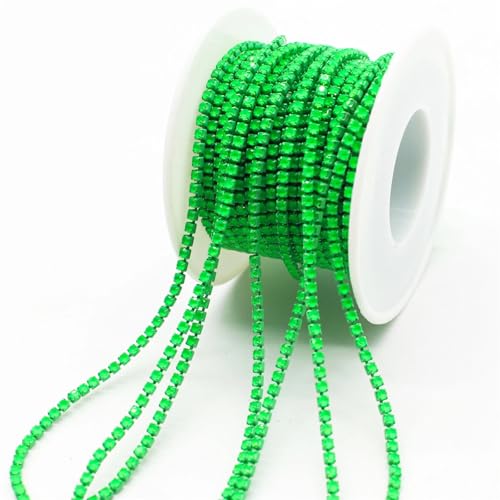 Kristall-Strass-Kette, 9,1 m, Kralle, Strasssteine, Quaste, DIY, Kleidung, Ohrringe, Zubehör, Perlen, Diamant-Strass-Kette zum Nähen von Schuhen (Farbe: P, 4,5 m, SS12, 3,0 mm) von GMVZGQW