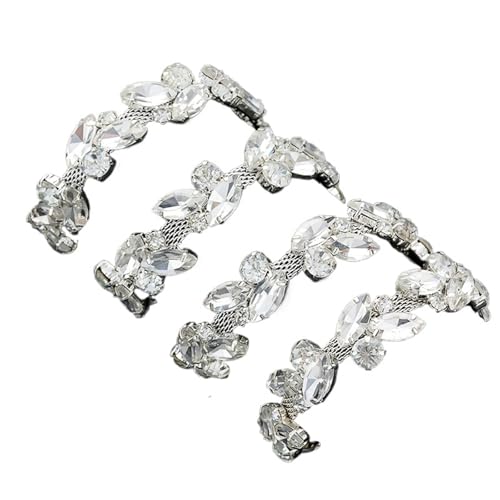 Kristall-Strass-Kette, 90 cm, Strass-Kristallkette, Spitze, Diamantbesatz, Band, Halskette, Applikation, Edelstein, funkelnd, Hochzeitskleid, zum Basteln, zum Nähen von Schuhen (Farbe 02) von GMVZGQW