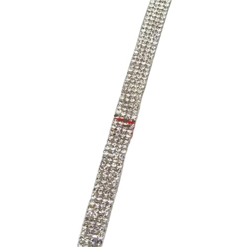 Kristall-Strass-Kette, 91 cm, Hotfix, Strassband, Applikationen zum Aufbügeln, für Kleider, Schuhe, Verzierung zum Nähen von Schuhen, Weiß, 0,9 cm von GMVZGQW