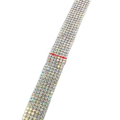 Kristall-Strass-Kette, 91 cm, Hotfix, Strassband, Applikationen zum Aufbügeln, für Kleider, Schuhe, Verzierung zum Nähen von Schuhen, ab 1,5 cm von GMVZGQW