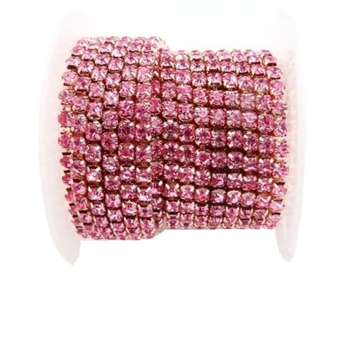 Kristall-Strass-Kette, Champagner-Gold-Basis, Glaskristall, Strass-Kette, 5 Größen, hohe Dichte, zum Aufnähen, Kleben, DIY, Trimmen für Nähschuhe, SS10, 2,8 mm, 2,8 mm Kristall-Strass-Kette, Champagner-Gold-Basis, Glaskristall, Strass-Kette, 5 Größen, hohe Dichte, zum Aufnähen, Kleben, DIY, Trimmen für Nähschuhe, SS10, 2,8 mm, 2,8 mm von GMVZGQW