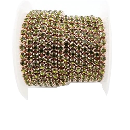 Kristall-Strass-Kette, Champagner-Gold-Basis, Glaskristall-Strass-Kette, 5 Größen, hohe Dichte, zum Aufnähen, Kleben, Heimwerken, Trimmen für Nähschuhe, SS6, 2 mm, 9,1 m Kristall-Strass-Kette, Champagner-Gold-Basis, Glaskristall-Strass-Kette, 5 Größen, hohe Dichte, zum Aufnähen, Kleben, Heimwerken, Trimmen für Nähschuhe, SS6, 2 mm, 9,1 m von GMVZGQW