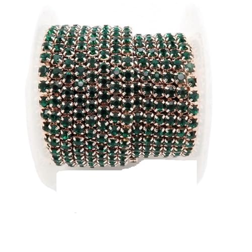 Kristall-Strass-Kette, Champagnerfarben, goldfarbene Basis, Glaskristall, Strass-Kette, 5 Größen, hohe Dichte, zum Aufnähen, Kleben, DIY, Trimmen für Nähschuhe, SS16, 4 mm, 2 m Kristall-Strass-Kette, Champagnerfarben, goldfarbene Basis, Glaskristall, Strass-Kette, 5 Größen, hohe Dichte, zum Aufnähen, Kleben, DIY, Trimmen für Nähschuhe, SS16, 4 mm, 2 m von GMVZGQW