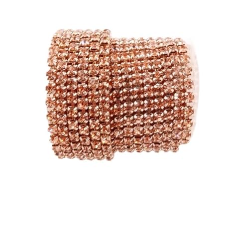 Kristall-Strass-Kette, Champagnerfarben, goldfarbene Basis, Glaskristall, Strass-Kette, 5 Größen, hohe Dichte, zum Aufnähen, Kleben, DIY, Trimmen zum Nähen von Schuhen, SS8, 2,5 mm, 2,5 m Kristall-Strass-Kette, Champagnerfarben, goldfarbene Basis, Glaskristall, Strass-Kette, 5 Größen, hohe Dichte, zum Aufnähen, Kleben, DIY, Trimmen zum Nähen von Schuhen, SS8, 2,5 mm, 2,5 m von GMVZGQW