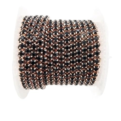 Kristall-Strass-Kette, Champagnerfarben, goldfarbene Basis, Glaskristall, Strass-Kette, 5 Größen, hohe Dichte, zum Aufnähen, Kleben, Heimwerken, Trimmen für Nähschuhe, SS16, 4 mm, 2 m Kristall-Strass-Kette, Champagnerfarben, goldfarbene Basis, Glaskristall, Strass-Kette, 5 Größen, hohe Dichte, zum Aufnähen, Kleben, Heimwerken, Trimmen für Nähschuhe, SS16, 4 mm, 2 m von GMVZGQW