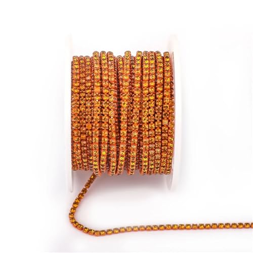 Kristall-Strass-Kette, Nähen, rote Glasstrass-Kette, Kristallband, Band für Kleidung, DIY, Handwerk, zum Nähen von Schuhen (Farbe 8–3, SS6, 9,1 m) von GMVZGQW