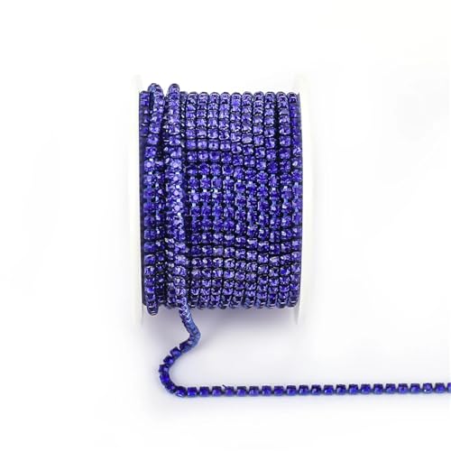 Kristall-Strass-Kette, Nähen, rote Glasstrass-Kette, Zierkette, Kristallband, Band für Kleidung, DIY, Handwerk, zum Nähen von Schuhen (Farbe 7, SS12, 9,1 m) von GMVZGQW