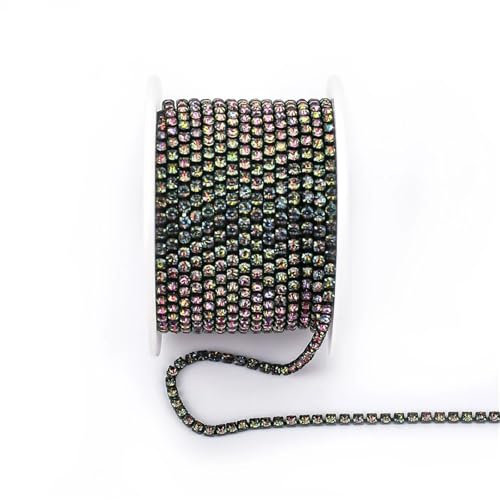Kristall-Strass-Kette, Nähen, rote Glasstrass-Kette, Zierleiste, Kristallband, Band für Kleidung, DIY, Handwerk, zum Nähen von Schuhen, Regenbogenfarben, SS12, 9,4 m von GMVZGQW