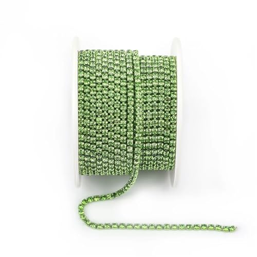 Kristall-Strass-Kette, bunte Strass-Ketten, dichte ausgefallene Kette, Bekleidung, Nähen, Glas-Strass-Cup-Kette mit bunter Basis zum Nähen von Schuhen (Farbe: 7,2 mm, 9,1 m) von GMVZGQW
