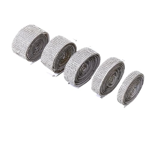 Kristall-Strass-Kette, selbstklebende Rolle, Strass-Kette, Aufkleber für DIY-Kleidung, Dekoration zum Nähen von Schuhen (transparent, 10 Reihen, 22 mm) von GMVZGQW