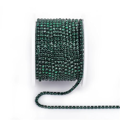 Kristall-Strass-Kette, zum Nähen, rote Glas-Strass-Kette, Kristallband, Band für Kleidung, DIY, Handwerk, zum Nähen von Schuhen, Smaragd, SS6, 9,1 m Kristall-Strass-Kette, zum Nähen, rote Glas-Strass-Kette, Kristallband, Band für Kleidung, DIY, Handwerk, zum Nähen von Schuhen, Smaragd, SS6, 9,1 m von GMVZGQW