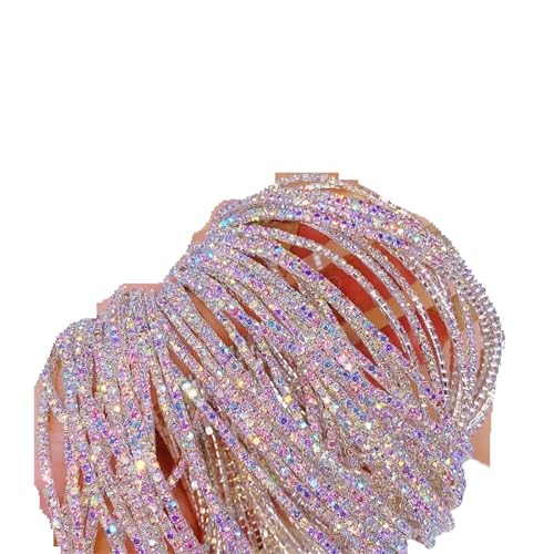 Kristall-Strass-Knöchelkette, bunt, einreihig, elastisch, Diamantenimitat, funkelnde Knöchelkette zum Nähen von Schuhen (Stil 3) von GMVZGQW