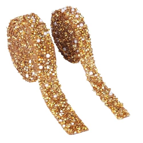 Kristall-Strasssteine, geschlossene Kette, 10/15 mm, Strasssteine, Perlen, Band, Glitzer, Kristallbänder, Glasborte für Kleidung, Dekorationen, Strassbesatz, Basteln zum Nähen von Schuhen (Gold, 10 mm Kristall-Strasssteine, geschlossene Kette, 10/15 mm, Strasssteine, Perlen, Band, Glitzer, Kristallbänder, Glasborte für Kleidung, Dekorationen, Strassbesatz, Basteln zum Nähen von Schuhen (Gold, 10 mm von GMVZGQW
