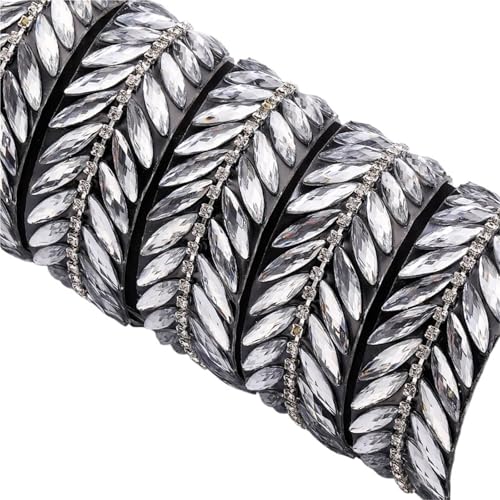 Kristall-Strasssteine, geschlossene Kette, Harz-Strassband, Diamant-Rolle, Glitzer, Diamant-Gürtel, Bling für DIY, Kunst, Handwerk, zum Nähen von Schuhen (transparent) von GMVZGQW