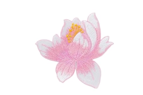 Lotusblume, bestickte Aufnäher für Kleidung, zum Aufbügeln, Stickerei, Aufkleber, Kleidung, Applikation, Blumen, Dekoration, Abzeichen für Hosen (Farbe 9) von GMVZGQW