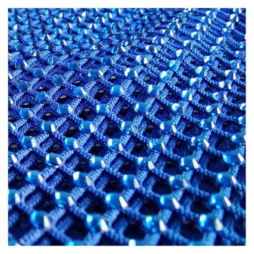 Mehrfarbige Strass-Netz-Applikation, Stoff mit Strasssteinen, SS10, Kristall-Nähband, Netz für Heimwerker (Blau, 40 x 100 cm) von GMVZGQW