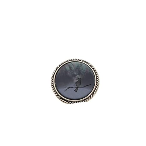 Metallknöpfe im Vintage-Stil, goldfarben, 18/22/25 mm, für selbstgemachte Jacken, Mäntel, Handwerk, Kleidung, Nähzubehör (Schwarz-Grau, 25 mm, 6 Stück) von GMVZGQW