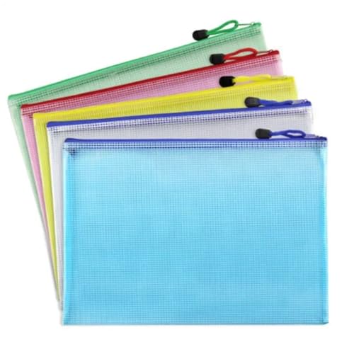 Netzbeutel, 10 Stück, A4/A5/A6, Netz-Reißverschlusstasche, Dokumententasche, wasserdicht, mit Reißverschluss, Aktenordner, Schule, Bürobedarf, Federmäppchen, Aufbewahrungstaschen für Reisen (A6, 12 x Netzbeutel, 10 Stück, A4/A5/A6, Netz-Reißverschlusstasche, Dokumententasche, wasserdicht, mit Reißverschluss, Aktenordner, Schule, Bürobedarf, Federmäppchen, Aufbewahrungstaschen für Reisen (A6, 12 x von GMVZGQW