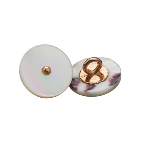 Perlmuttknöpfe, rund, mit Metallstange, für Hemden, Kleidung, Mäntel, Nähzubehör, 10 Stück (Farbe 02, 12,5 mm) von GMVZGQW