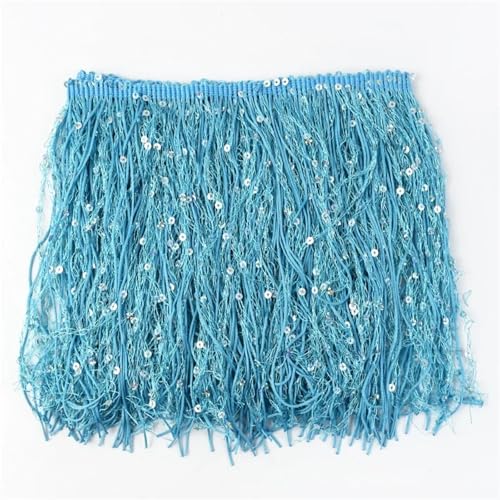 Quasten-Nähbordüre, 20 cm, Pailletten-Fransenquaste zum Nähen, lateinamerikanisches Kleid, Spitzenbesatz, Stoff, Tanzaufführung, Taschen, Fransen, DIY-Zubehör für lateinamerikanische Kleider, 20 cm von GMVZGQW