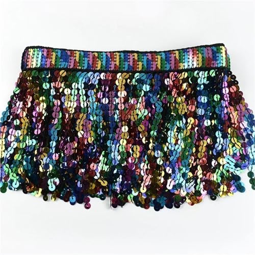 Quasten-Nähborte, 16 cm, 9 m, Pailletten-Fransen, Quaste, Spitzenband, bestickte Fransen, Latein-Tanzrock, Bekleidungsbesatz, DIY-Zubehör für lateinamerikanische Kleider (Farbe 07) von GMVZGQW
