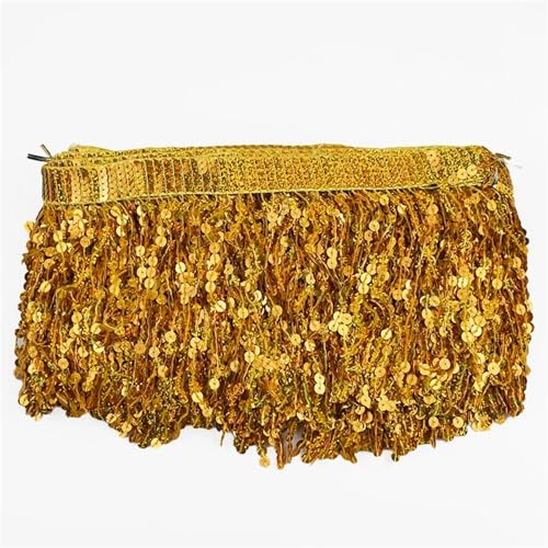 Quasten-Nähborte, 16 cm, 9 m, Pailletten-Fransen, Quaste, Spitzenband, bestickte Fransen, Latein-Tanzrock, Bekleidungsbesatz, DIY-Zubehör für lateinamerikanische Kleider (Farbe 16) von GMVZGQW