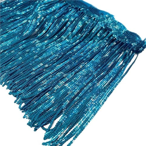 Quasten-Nähborte, 20 cm, Pailletten, Quaste, Spitze, Fransenbesatz, Netzstoff, DIY, Performance, Rock, Hochzeitskleid, Dekoration, Nähmaterial für lateinisches Kleid (Farbe 15) von GMVZGQW