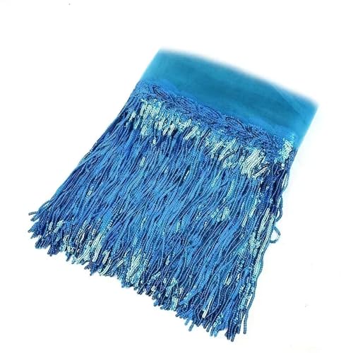 Quasten-Nähborte, 20 cm, Pailletten-Fransenquaste, Spitzenborte, Glitzerband, DIY, Tanzaufführung, Kleidung, Dekoration, Nähmaterial für lateinamerikanische Kleider, Farbe: 19,5 m von GMVZGQW