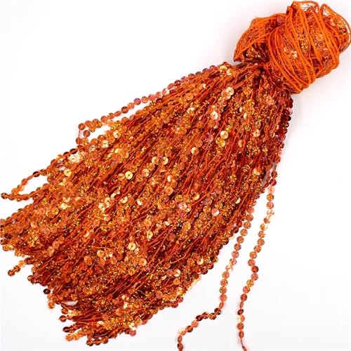 Quasten-Nähborte, 30 cm, 2 m, DIY-Fransen, Spitze, Laser-Pailletten, Quastenband, Nähen, Hochzeit, Party, lateinamerikanisches Tanzkleid, Stoffborten für lateinamerikanische Kleider, Orange von GMVZGQW
