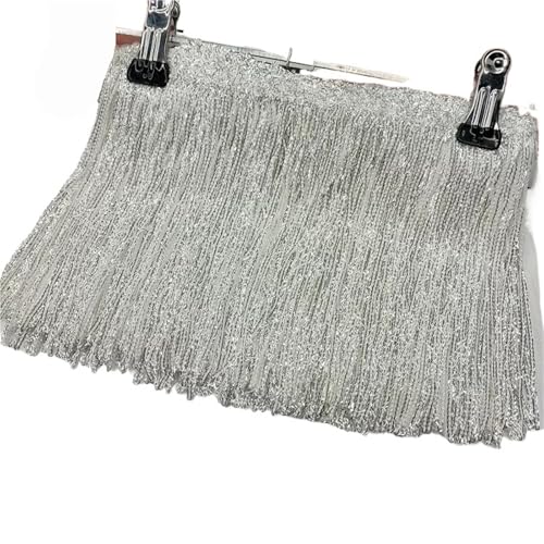 Quasten-Nähborte 17 cm, Pailletten, Fransenquaste, Spitze, Bühnenkleidungsvorhang, Dekoration, Fransen für Kleider, Kleidung, Nähzubehör für lateinamerikanische Kleider, Farbe: 20,17 cm, 8 Yard) von GMVZGQW