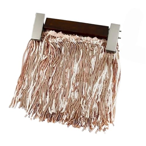 Quasten-Nähborte 17 cm, Pailletten, Fransenquaste, Spitze, Bühnenkleidungsvorhang, Dekoration, Fransen für Kleider, Kleidung, Nähzubehör für lateinamerikanische Kleider, Farbe: 23,17 cm, 8 m von GMVZGQW