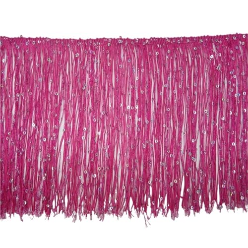 Quasten-Nähborte mit Fransen, Spitze, Quaste, Band, Nähen, lateinamerikanisches Kleid, Bühnenkleidung, Vorhang, DIY, Nähzubehör, Pailletten, Fransenborte für lateinisches Kleid (Rose) von GMVZGQW